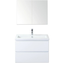 Wastafelmeubel met wastafel, kraan en spiegelkast