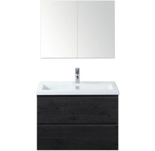 Wastafelmeubel met wastafel, kraan en spiegelkast