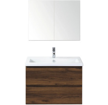 Wastafel met spiegel, wastafelonderkast met twee laden