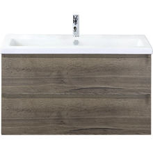 Wastafelonderkast met twee laden en opzetwastafel