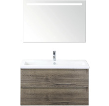 Wastafelcombinatie met onderkast, wastafel en spiegel