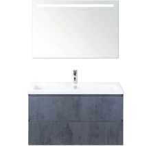 Wastafelmeubel met spiegel en verlichting voor de badkamer