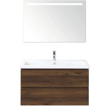 Wastafelmeubel met spiegel en onderkast met twee laden