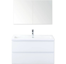 Wastafelcombinatie met spiegelkast en twee laden