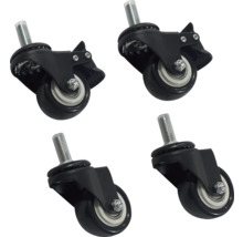 Vier meubelwielen met draadstift en rem