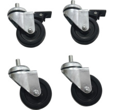 Vier zwenkwielen met vergrendeling