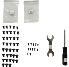 Montageset met schroeven, steeksleutel en schroevendraaier