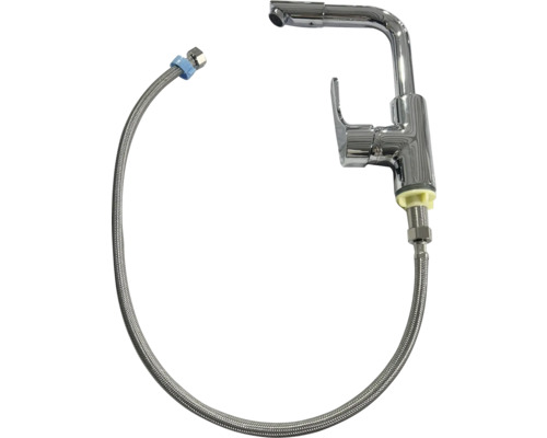 Spoeltafelkraan van chroom met flexibele aansluitslang