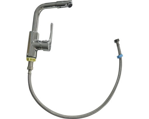 Eengreepsmengkraan voor wastafel met aansluitslang