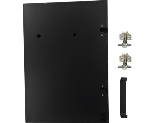 Kastdeur met scharnieren en handgreep