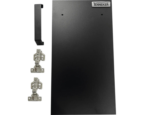 Tenneker Logo, kastdeur, handgreep en twee scharnieren