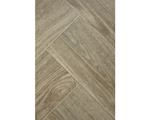 PVC op maat Flashtex houtoptiek grijs 300 cm breed Keramische tegels met houtlook in visgraatmotief