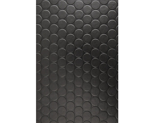 PVC op maat Artifact 096 zwart met noppenstructuur 200 cm breed Rubberen mat met noppenstructuur