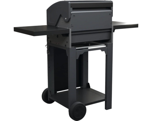 Barbecuekar met zijplanken en wielen voor gemakkelijk transport