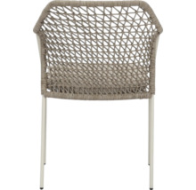 Stoel met vlechtwerk en metalen frame