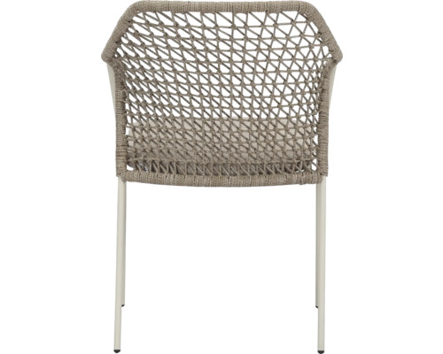 Stoel met vlechtwerk en metalen frame