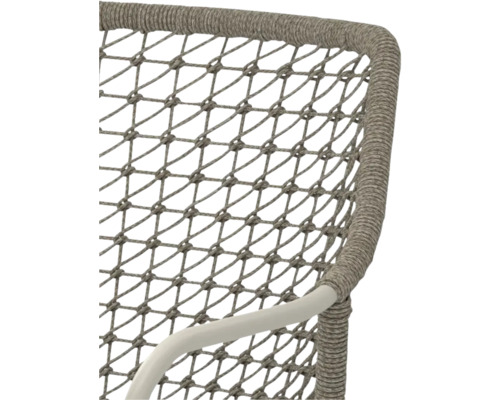 Detailopname van een tuinstoel met touwbespanning