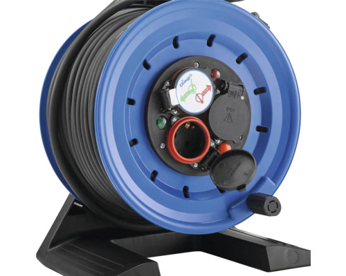 Kabelhaspel met stroomaansluitingen