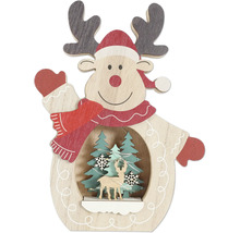 Decoratieve houten eland met kerstmotieven als kerstdecoratie
