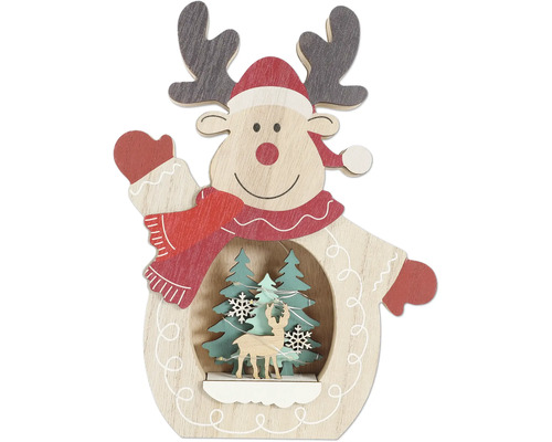 Decoratieve houten eland met kerstmotieven als kerstdecoratie