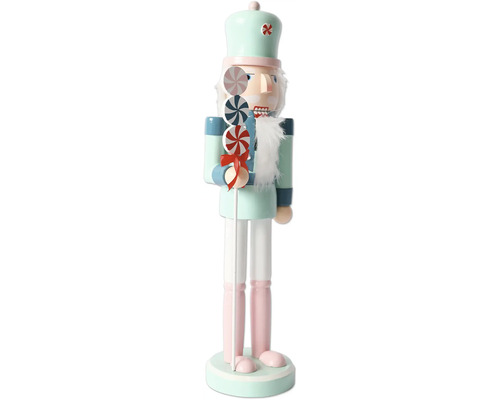 Houten notenkrakerfiguur met snoepdecoratie