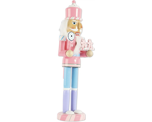 Decoratieve houten notenkrakerfiguur met zuurstokken, peperkoekmannetjes en snoepjes