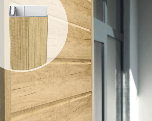 ESCADE Eindprofiel aluminium/pvc desert oak 17x40x3000 mm Houten gevelbekleding met profiellijst