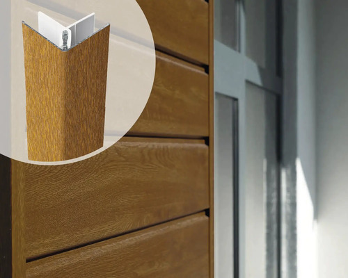 ESCADE Afwerkprofiel buitenhoek aluminium/pvc golden oak, 45x45x3000mm Gevelbekleding met hoekprofiel