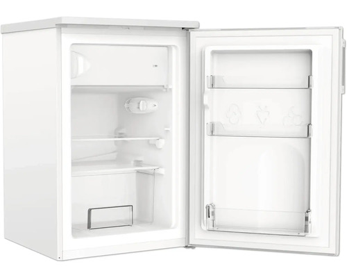 Open witte koelkast met planken