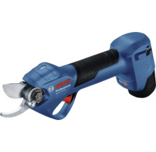 Bosch logo. Accu snoeischaar met snijgereedschap.
