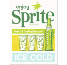 Sprite poster met fles en glazen