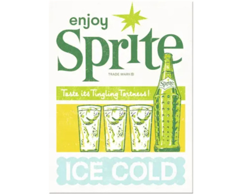 Sprite poster met fles en glazen