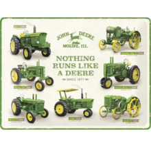 Illustratie van verschillende John Deere tractormodellen
