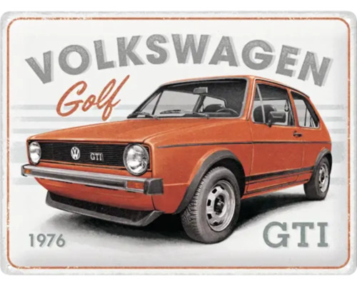 Volkswagen Golf GTI metalen bord, bouwjaar 1976