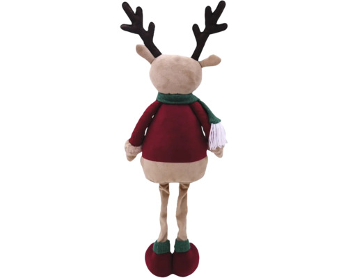 Decoratieve eland met gewei, sjaal en laarzen als kerstdecoratie