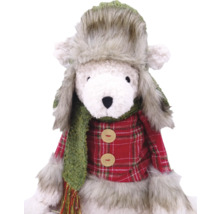 Teddybeer met wintermuts en sjaal