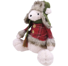 Decoratieve stoffen pop met muts en sjaal