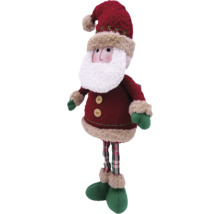 Kerstman decoratiefiguur met baard, rode jas en geruite broek