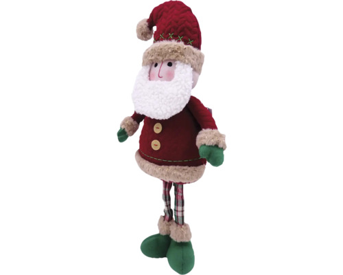 Kerstman decoratiefiguur met baard, rode jas en geruite broek