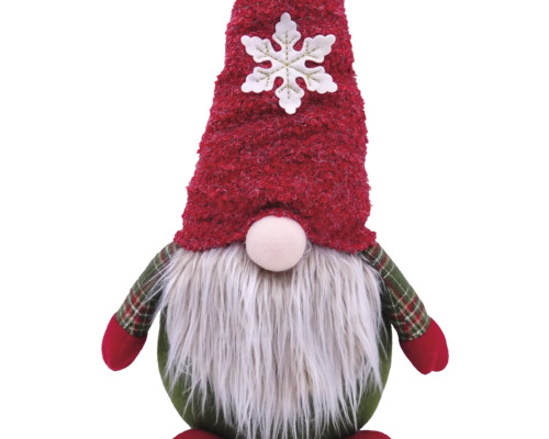 Decoratieve gnome met baard en muts met sneeuwvlok