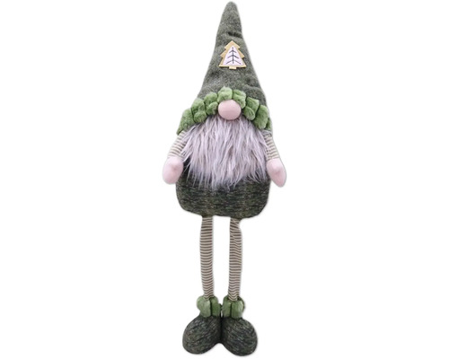 Kerstkabouter met lange baard en gestreepte benen