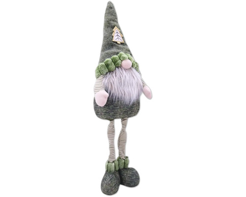 Decoratief figuur kerstkabouter met boomapplicatie op de muts