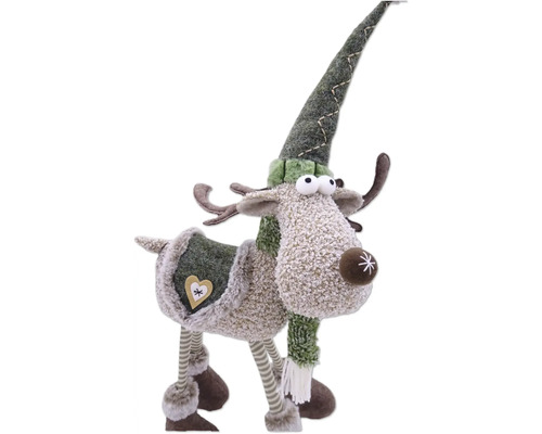Decoratieve eland met hoed, gewei en sjaal als kerstdecoratie