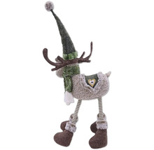 Decoratieve rendier kerstdecoratie met muts en sjaal
