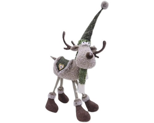 Decoratieve pluche rendier met muts en sjaal voor de kersttijd