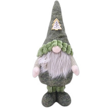 Decoratieve tuinkabouter met baard en kerstmotief