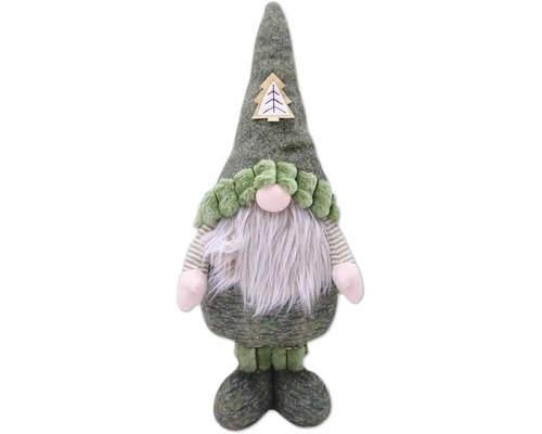 Decoratieve tuinkabouter met baard en kerstmotief