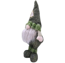 Decoratieve figuur Kerstkabouter staand met baard en muts