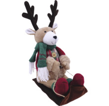 Decoratief figuur rendier op slee met sjaal