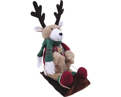 Decoratief figuur rendier op slee met sjaal